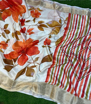 Off White Flora Dola Silk