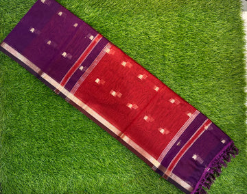 Maheshwari Cotton ( Purple with Maroon pallu )