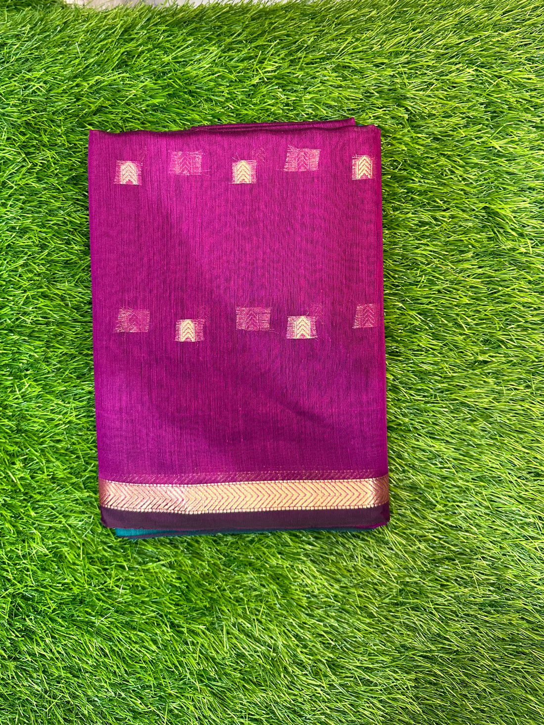 Maheshwari Cotton ( Purple & peacock blue pallu )