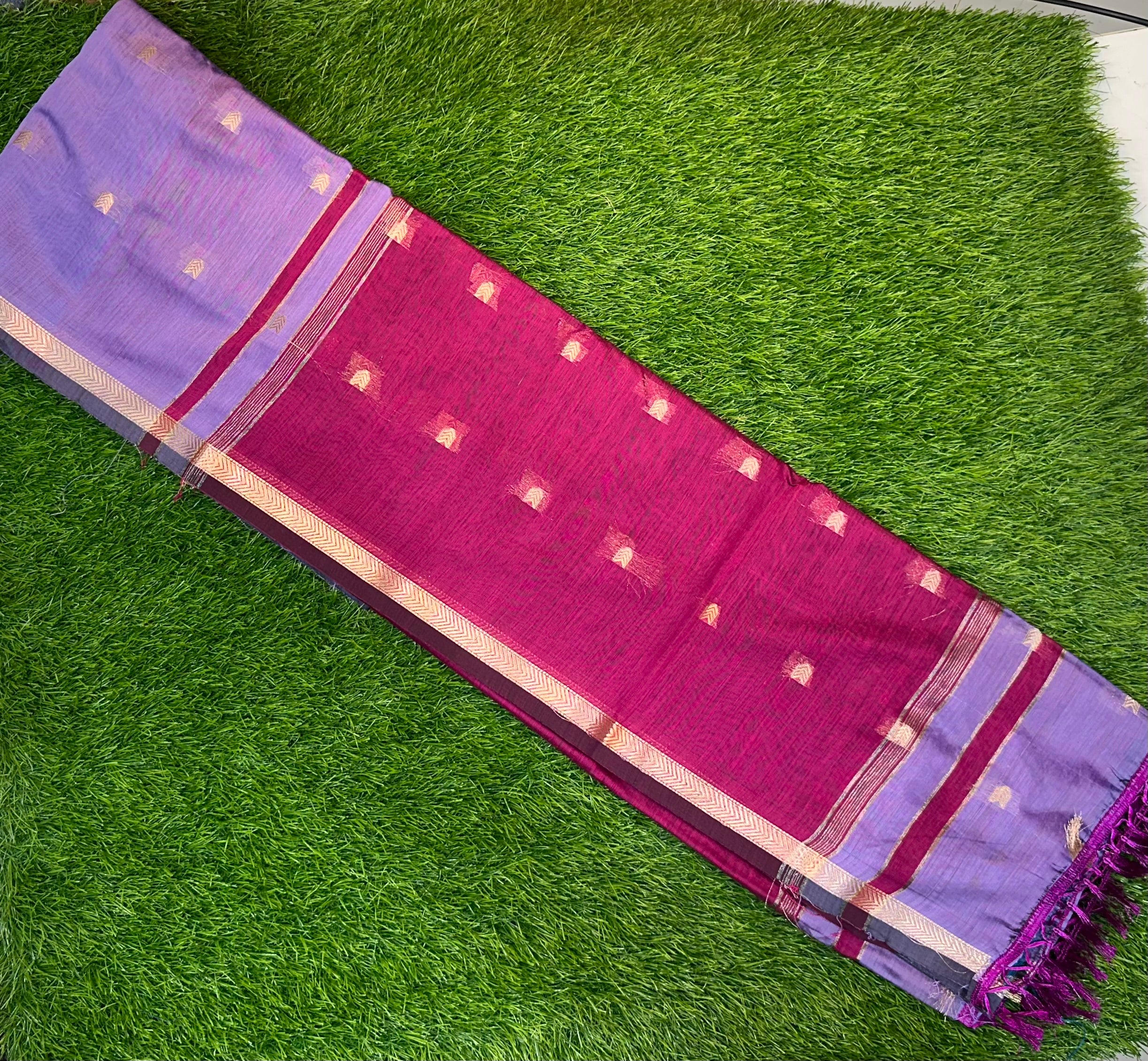 Maheshwari Cotton ( Lavender & Pink pallu )