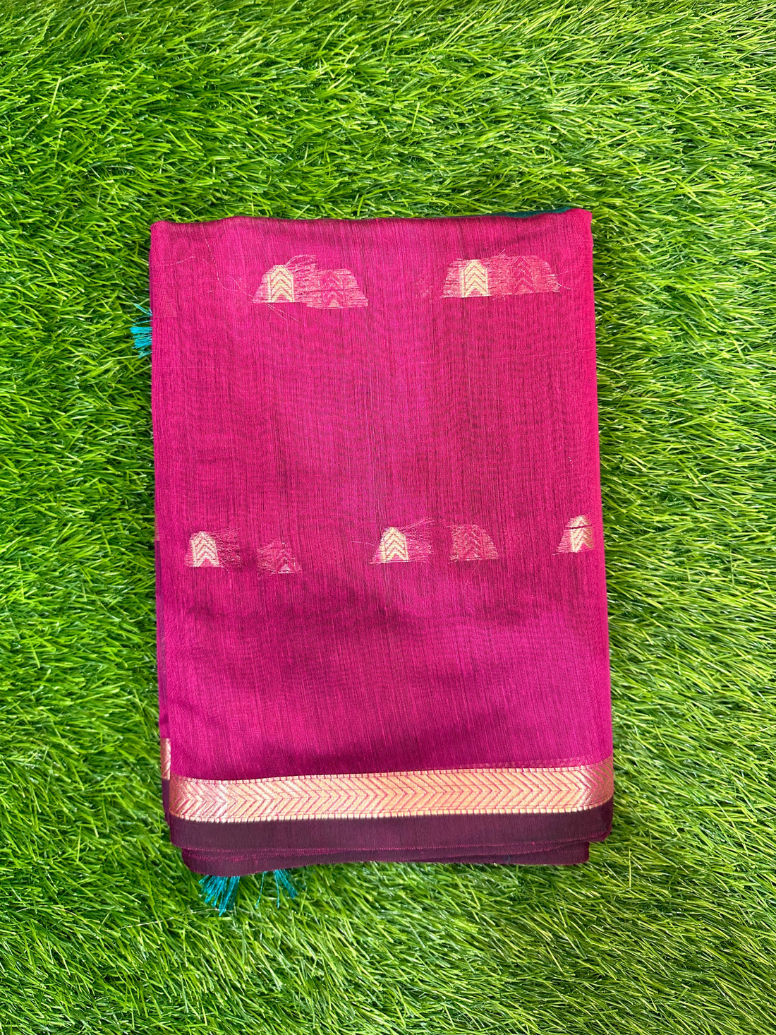 Maheshwari Cotton ( Rani Pink with Bottle green pallu )