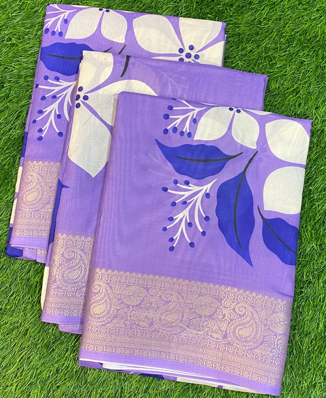 Purple Flora Dola Silk