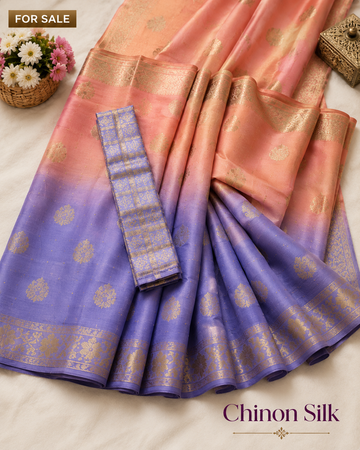 Pure Chinno kanakambaram colour saree with Purple combination