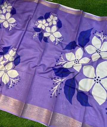 Purple Flora Dola Silk