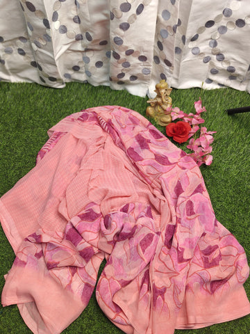 BABY PINK GEOGETTE SAREE