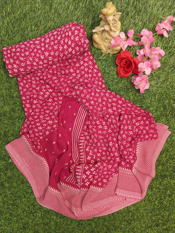 PINK ANMOL GEOGETTE SAREE