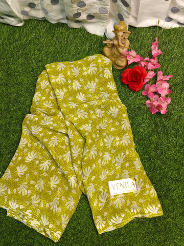GREEN GEORGEETE SAREE