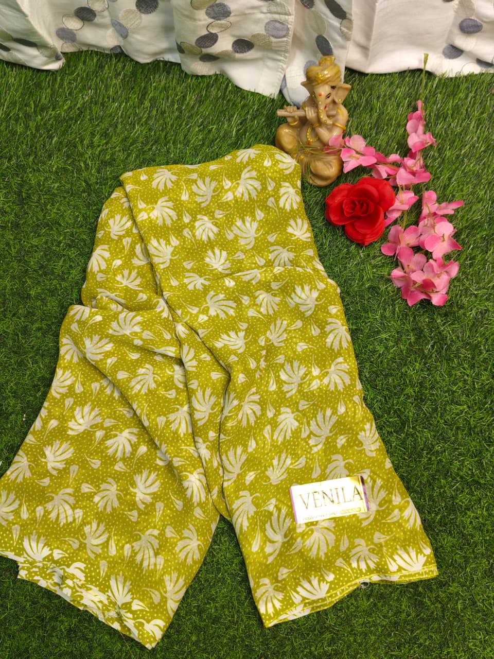 GREEN GEORGEETE SAREE