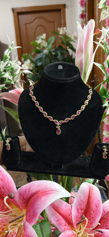 ROSE CHARM GLD NECK SET
