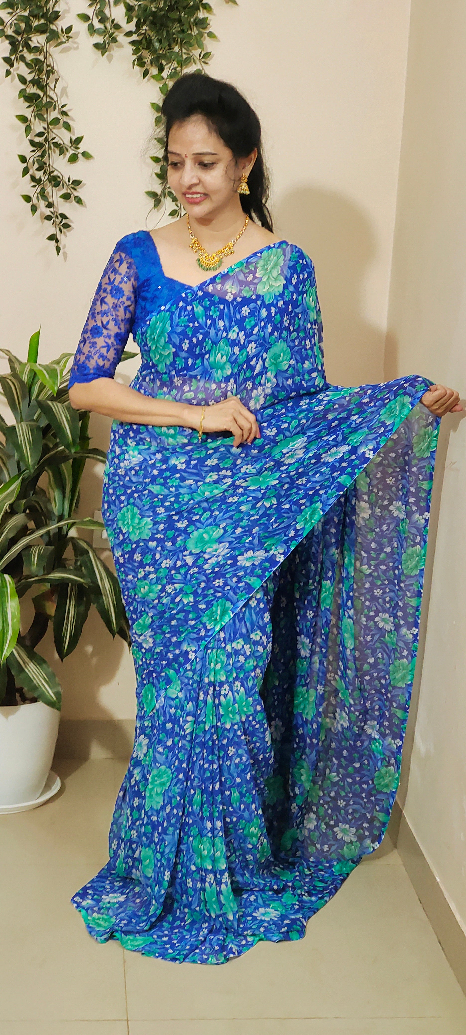 BULE GEORGETTE SAREE