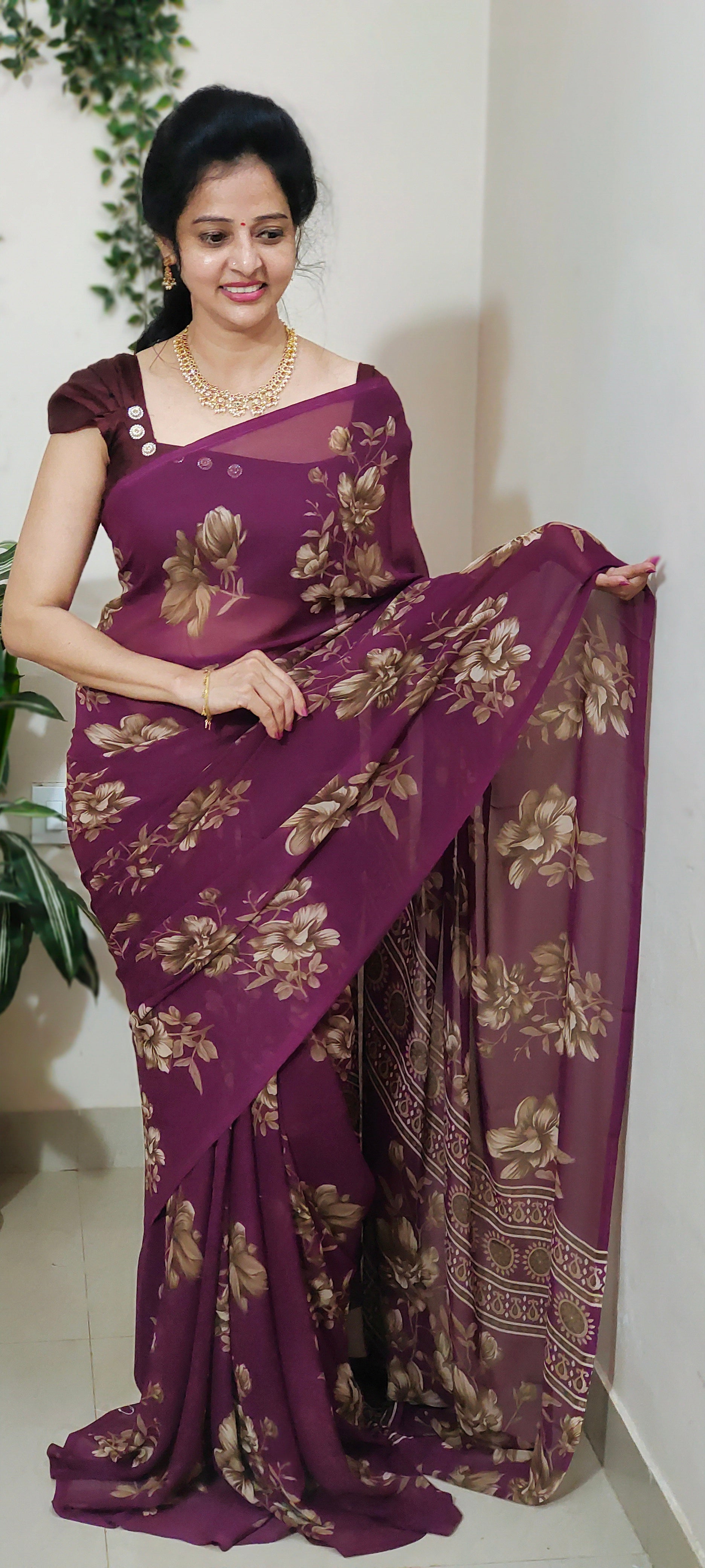 GRAPE GEORGETTE SAREE