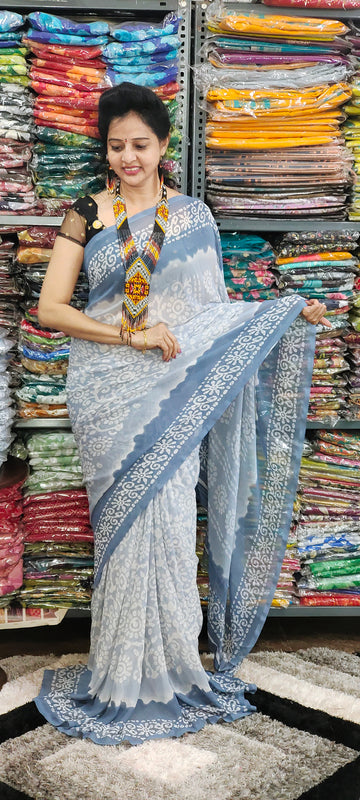 light cement colour saree