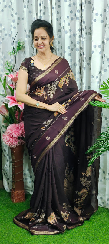 crape silk brown