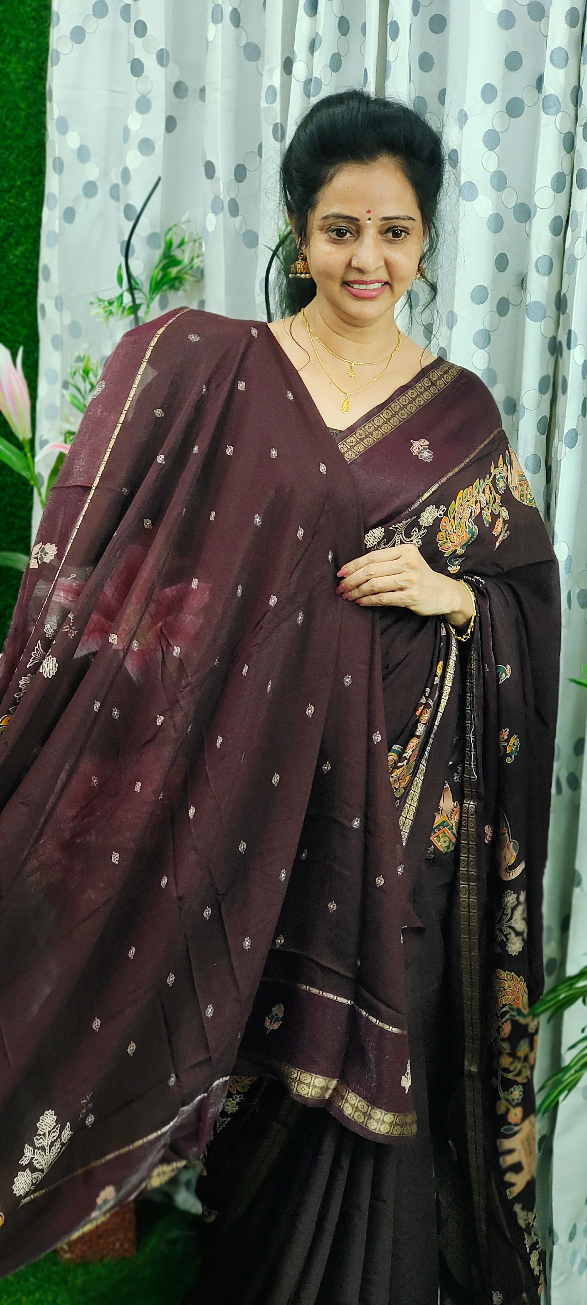 crape silk brown